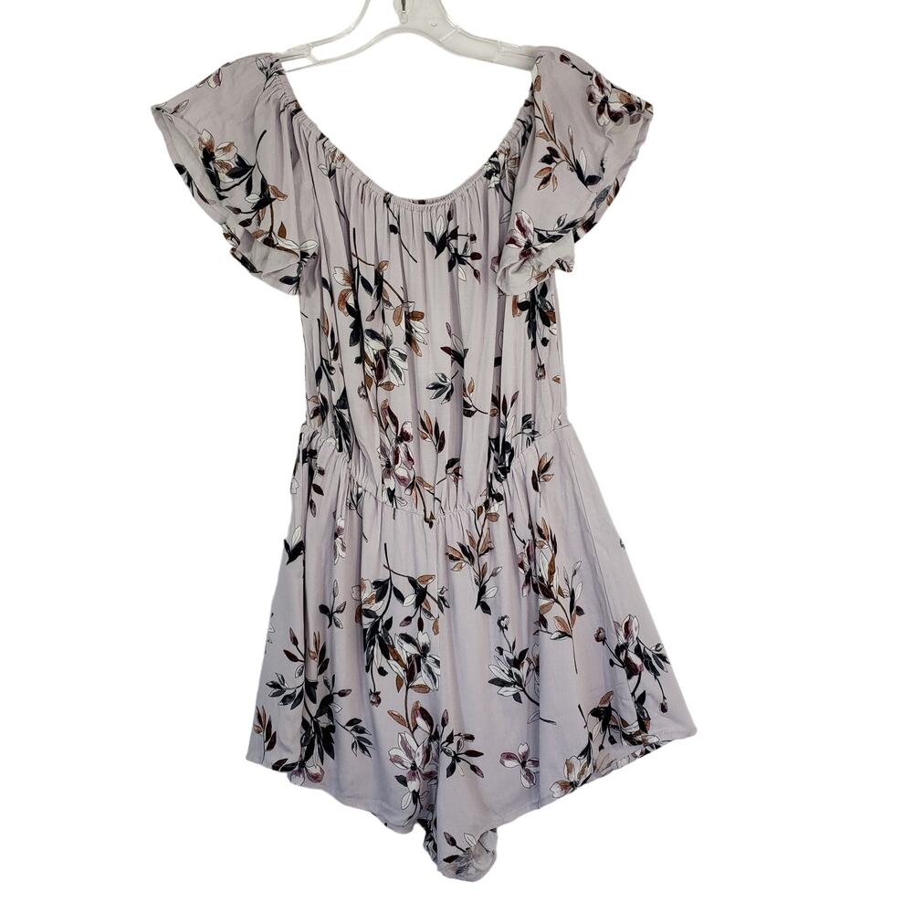 Kendall & Kylie Light Lavender Floral Off-Shoulder Romper